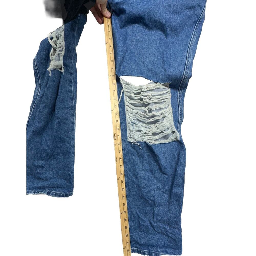 Vintage Rockies Jean Womens 15 16 High Rise Blue Denim Pant Bareback Distressed - Picture 7 of 12